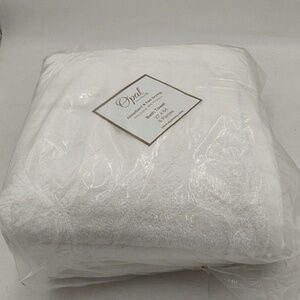 Opal Super Blend White Bath Towels 27x54" Absorbent Fast Drying Cotton Set of 6